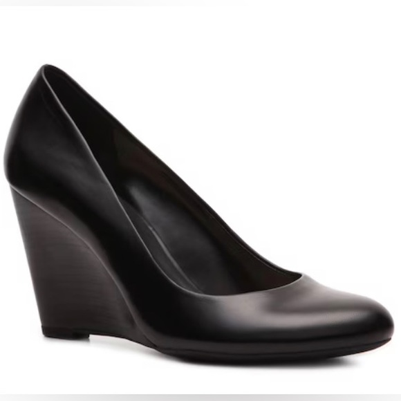 ♠️EUC Like New Franco Sarto Round Toe Genuine Leather Wedge Shoes - Picture 1 of 13